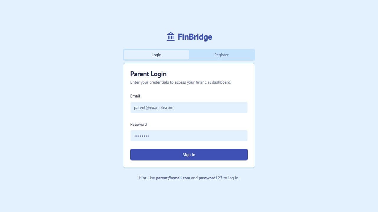 Finance Tracking Website preview
